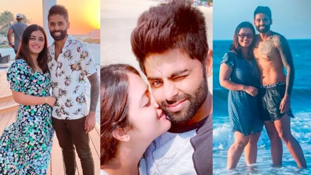 భార్యను ముద్దాడిన సూర్యకుమార్ యాదవ్... అభిమానులు ఫిదా..! భార్యను ముద్దాడిన సూర్యకుమార్ యాదవ్... అభిమానులు ఫిదా..!