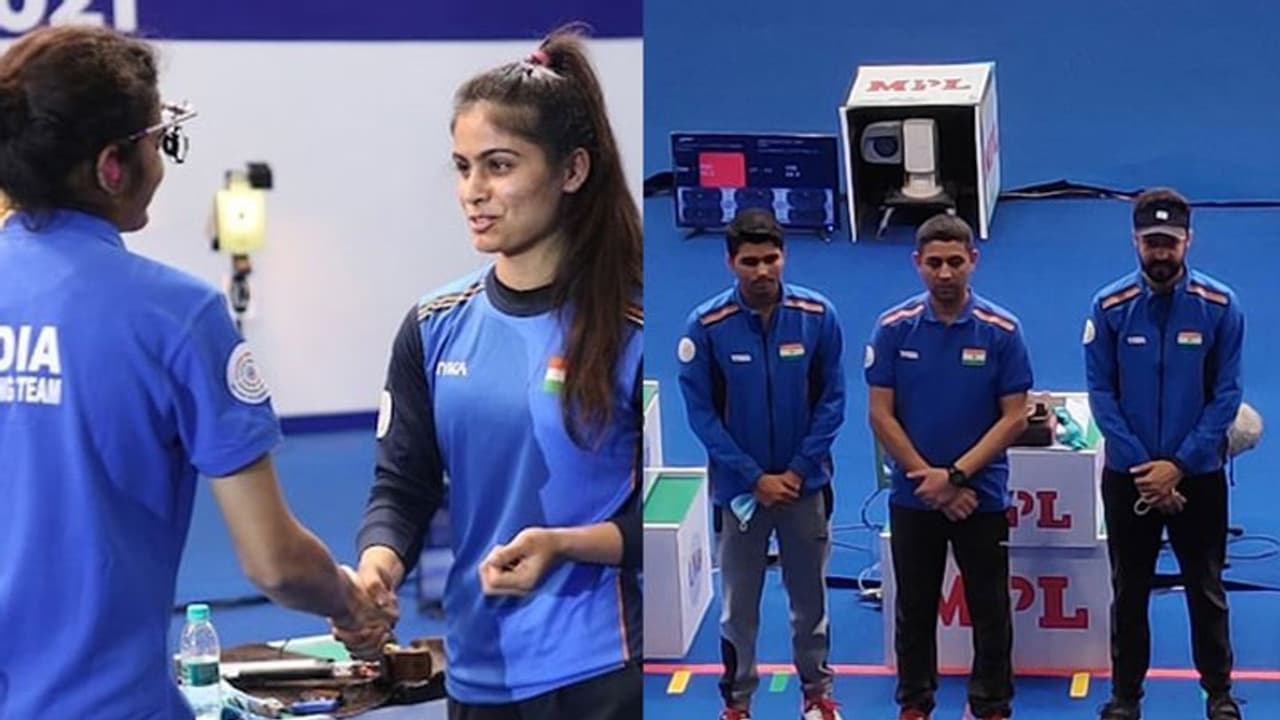 ISSF World Cup 2021 : 10 मीटर एयर पिस्टल टीम इवेंट में भारत ने मेन्स और वुमन्स ने गोल्ड जीता ISSF World Cup 2021 : 10 मीटर एयर पिस्टल टीम इवेंट में भारत ने मेन्स और वुमन्स ने गोल्ड जीता