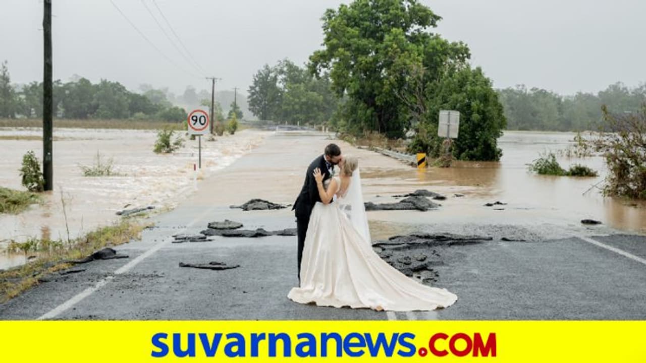 ಆಸ್ಟ್ರೇಲಿಯಾ ಪ್ರವಾಹ ನಡುವೆ ಗರ್ಭಿಣಿ ವಧು: ಫೋಟೋ ವೈರಲ್