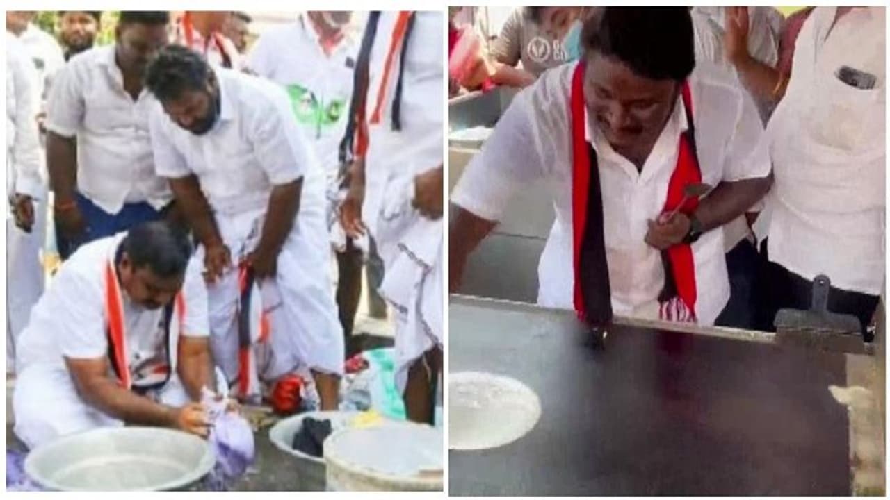 துணி துவைத்து... தோசை சுட்டுக் கொடுத்து... வேட்பாளர்களின் அடேங்கப்பா அட்ராசிட்டி..! துணி துவைத்து... தோசை சுட்டுக் கொடுத்து... வேட்பாளர்களின் அடேங்கப்பா அட்ராசிட்டி..!