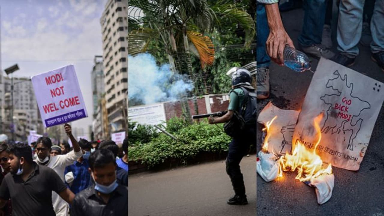 പ്രധാനമന്ത്രിയുടെ സന്ദര്ശനത്തിനെതിരെ ധാക്കയില് പ്രതിഷേധം; കണ്ണീര്വാതകം പ്രയോഗിച്ച് പൊലീസ് പ്രധാനമന്ത്രിയുടെ സന്ദര്ശനത്തിനെതിരെ ധാക്കയില് പ്രതിഷേധം; കണ്ണീര്വാതകം പ്രയോഗിച്ച് പൊലീസ്
