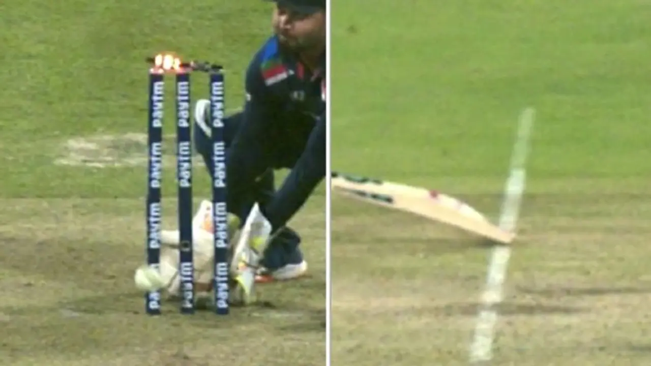 లైన్ దాటకపోయినా నాటౌట్గా ప్రకటన... మరోసారి అంపైర్ షాకింగ్ నిర్ణయం... లైన్ దాటకపోయినా నాటౌట్గా ప్రకటన... మరోసారి అంపైర్ షాకింగ్ నిర్ణయం...