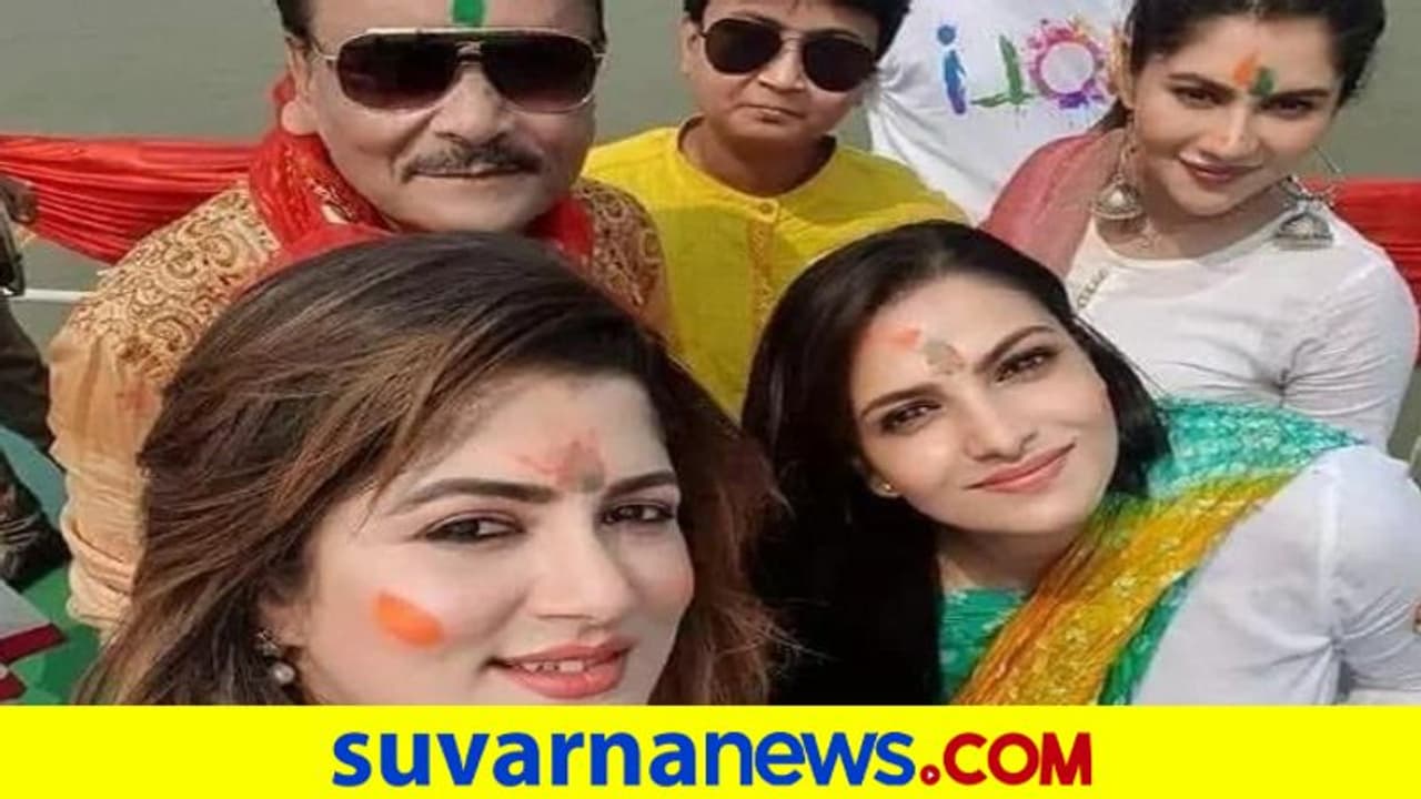 ರಾಜಕೀಯ ಭಿನ್ನತೆ ಮರೆತು ಬಿಜೆಪಿ ಅಭ್ಯರ್ಥಿಗಳ ಜತೆ ಟಿಎಂಸಿ ಅಭ್ಯರ್ಥಿ ಹೋಳಿ!