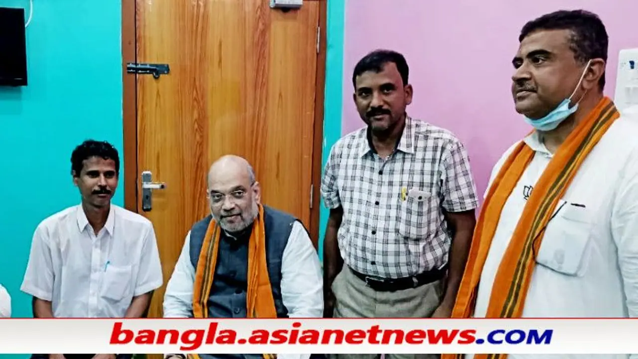 মমতার ফোন পাওয়া প্রলয়ের সঙ্গে দেখা করলেন অমিত শাহ, কী কথা হল শুভেন্দুর অফিসে
