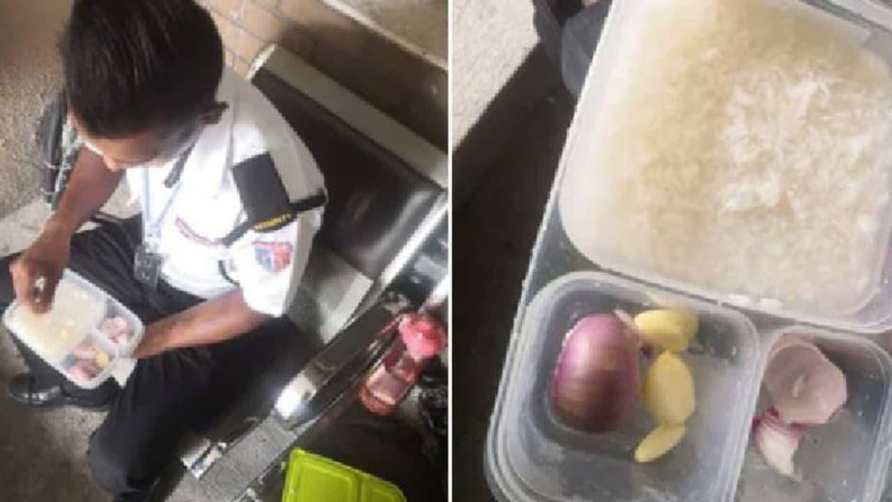 ഉള്ളിയും വെളുത്തുള്ളിയും കൂട്ടി കഞ്ഞി കുടിക്കുന്ന സെക്യൂരിറ്റി ജീവനക്കാരന്‍; ഇങ്ങനെയും ചില ജീവിതങ്ങള്‍...