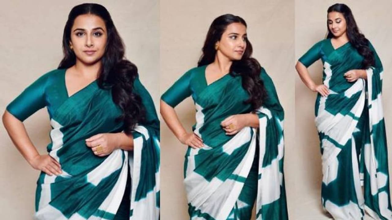 ഗ്രീനില്‍ തിളങ്ങി വിദ്യ ബാലന്‍; സാരിയുടെ വില 15,000 രൂപ