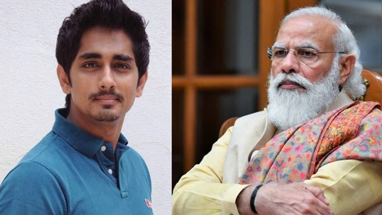 ಪ್ರಧಾನಿ ಮೋದಿಗೆ ಉಚಿತ ಲಸಿಕೆ ಭರವಸೆ ನೆನಪಿಸಿದ ಸಿದ್ಧಾರ್ಥ್