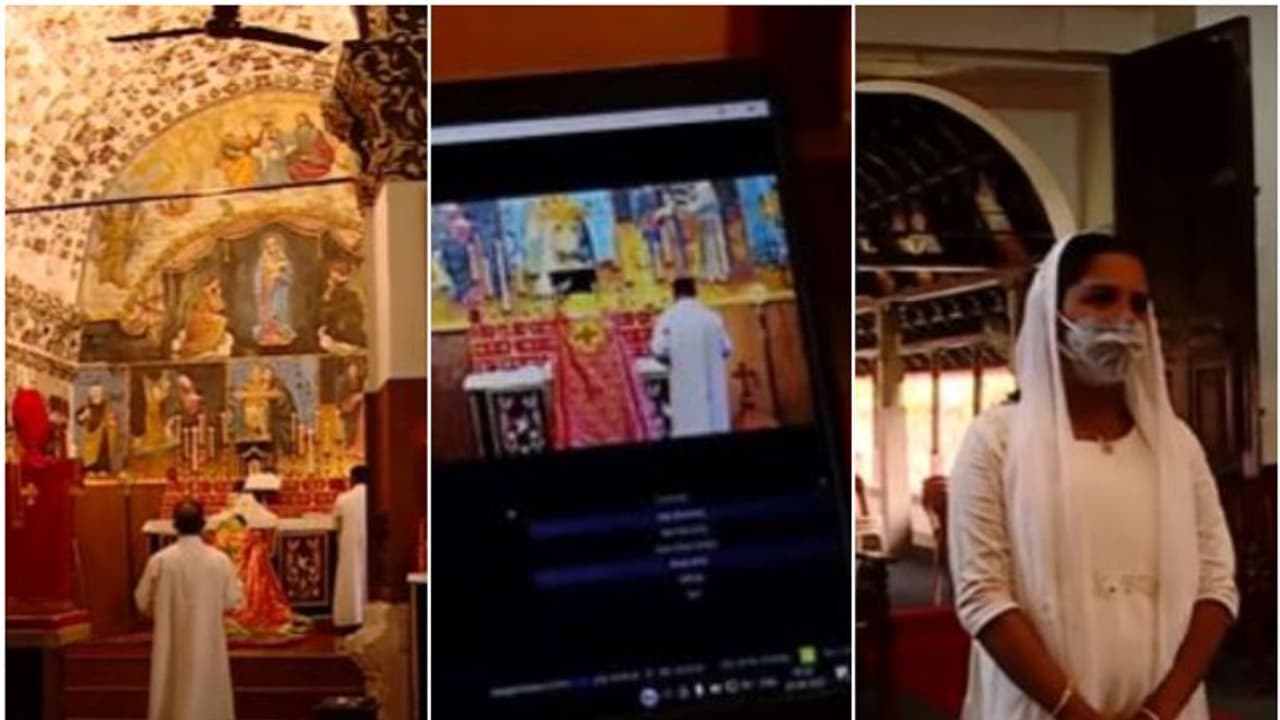കൊവിഡ് പ്രോട്ടോക്കോളിലേക്ക് പൂർണമായും മാറി ക്രൈസ്തവ ദേവാലയങ്ങള്; ഇനി ഓൺലൈൻ കുർബാന കൊവിഡ് പ്രോട്ടോക്കോളിലേക്ക് പൂർണമായും മാറി ക്രൈസ്തവ ദേവാലയങ്ങള്; ഇനി ഓൺലൈൻ കുർബാന
