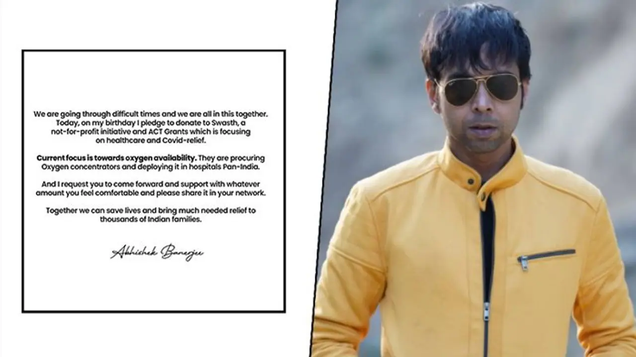 On account of his birthday Abhishek Banerjee pledges to donate to Covid 19 relief, shares post on Instagram On account of his birthday Abhishek Banerjee pledges to donate to Covid 19 relief, shares post on Instagram