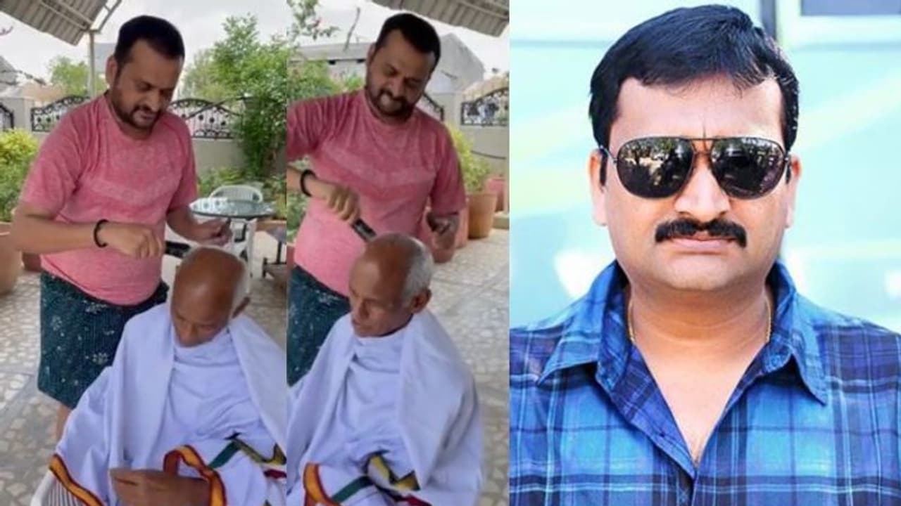 తండ్రికి కటింగ్‌ చేసిన బండ్ల గణేష్‌.. కరోనా చివరికి ఇలా మార్చిందా?