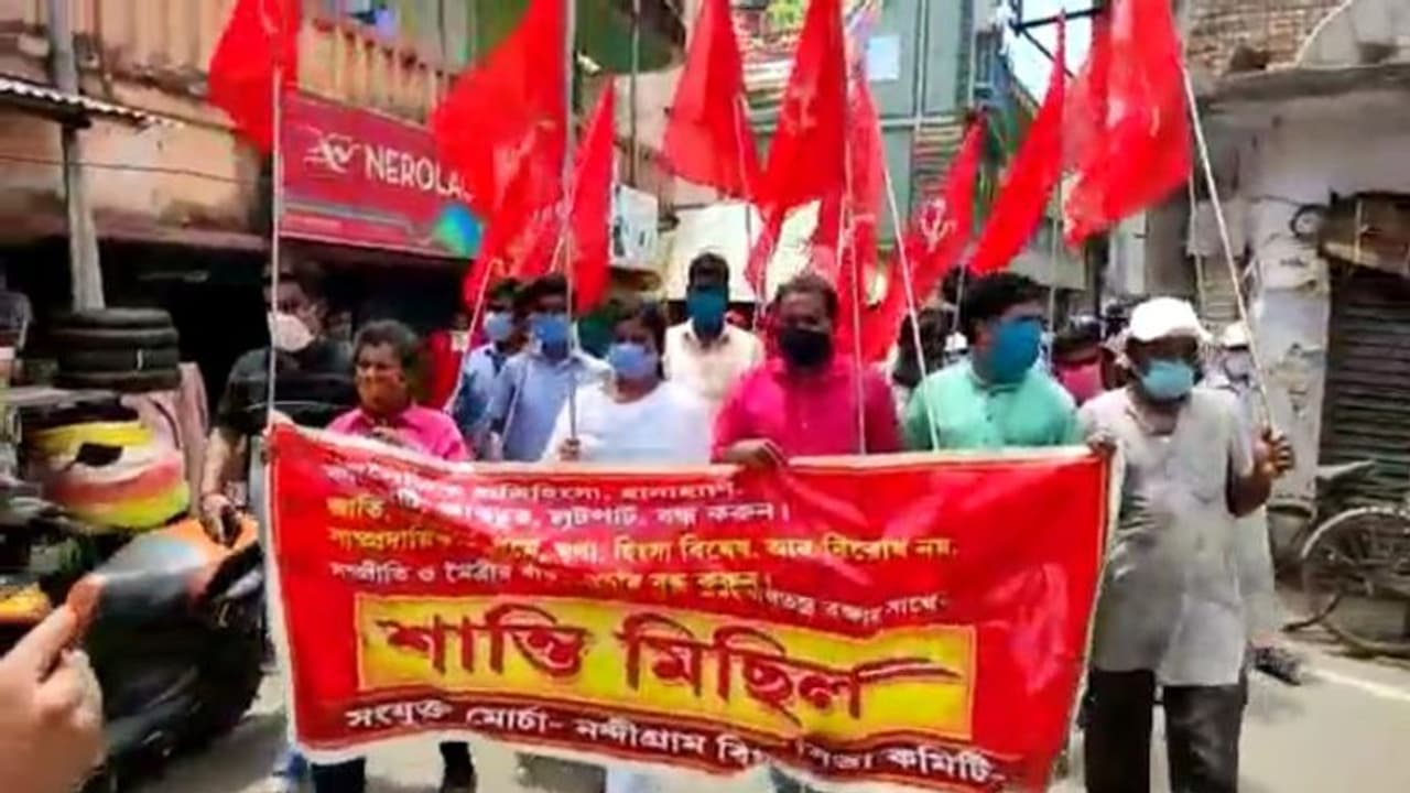 নন্দীগ্রামে শান্তি মিছিল সংযুক্ত মোর্চার, সংহতি বজায় রাখার আবেদন মীনাক্ষী মুখার্জীর