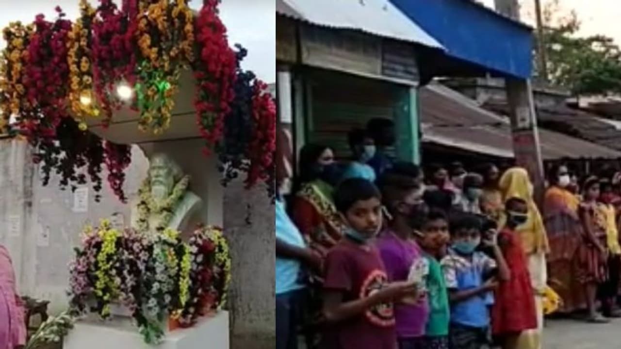 কবিগুরুর জন্মদিনে চাঁদার টাকায় রবীন্দ্র মূর্তি স্থাপন, খুশির হাওয়া নদিয়ার শান্তিপুরে কবিগুরুর জন্মদিনে চাঁদার টাকায় রবীন্দ্র মূর্তি স্থাপন, খুশির হাওয়া নদিয়ার শান্তিপুরে