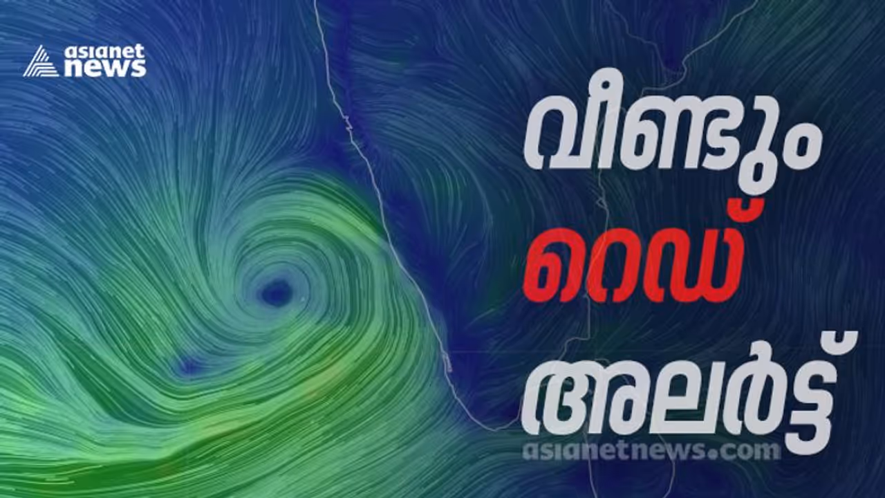 കേരളത്തിൽ വീണ്ടും അതിതീവ്ര മഴ, റെഡ് അലർട്ട് പ്രഖ്യാപിച്ചു, നാളെ 3 ജില്ലകളിൽ; ഇന്ന് 3 ജില്ലകളിൽ ഓറഞ്ച് അലർട്ട്