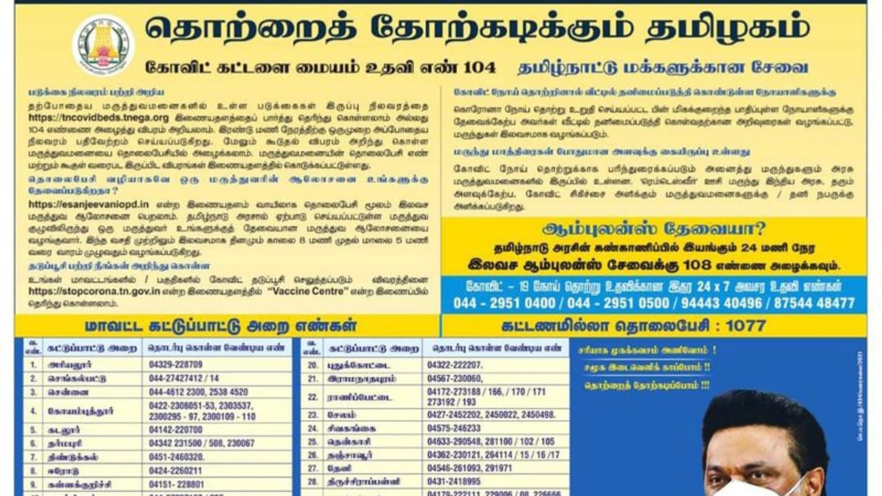 பெட் வேணுமா.? கொரோனாவுக்கு உதவி தேவையா.? இந்த எண்ணில் பேசுங்கள்... முழு விவரம் உள்ளே.