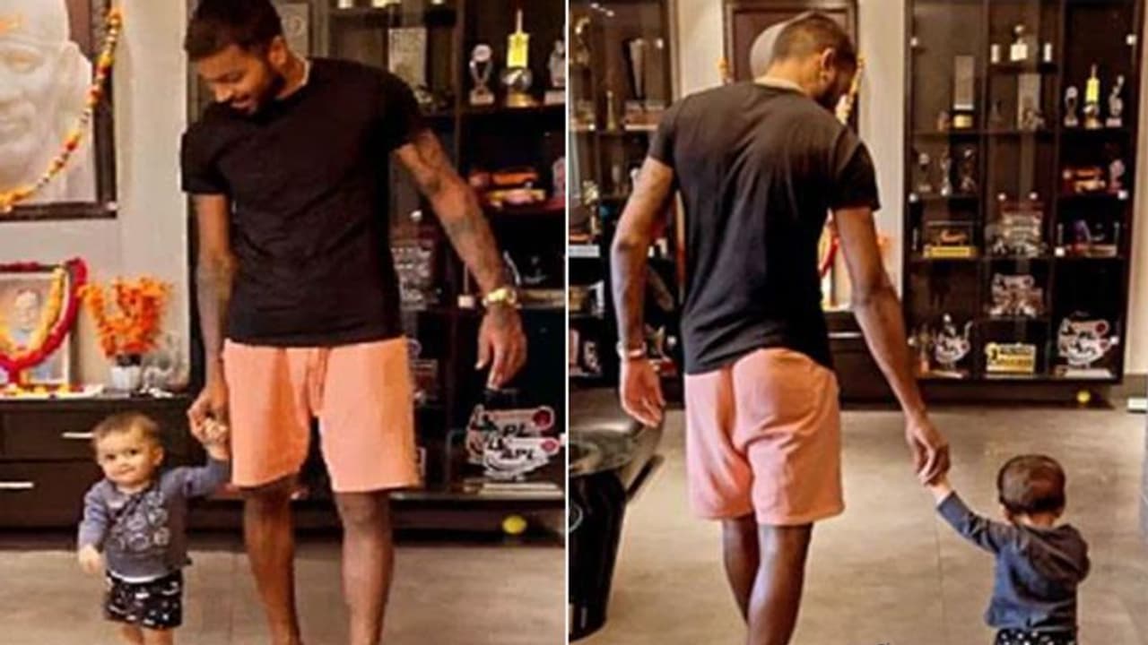 Hardik Pandya's son Agastya enjoys walking lessons in Serbia (Watch video)