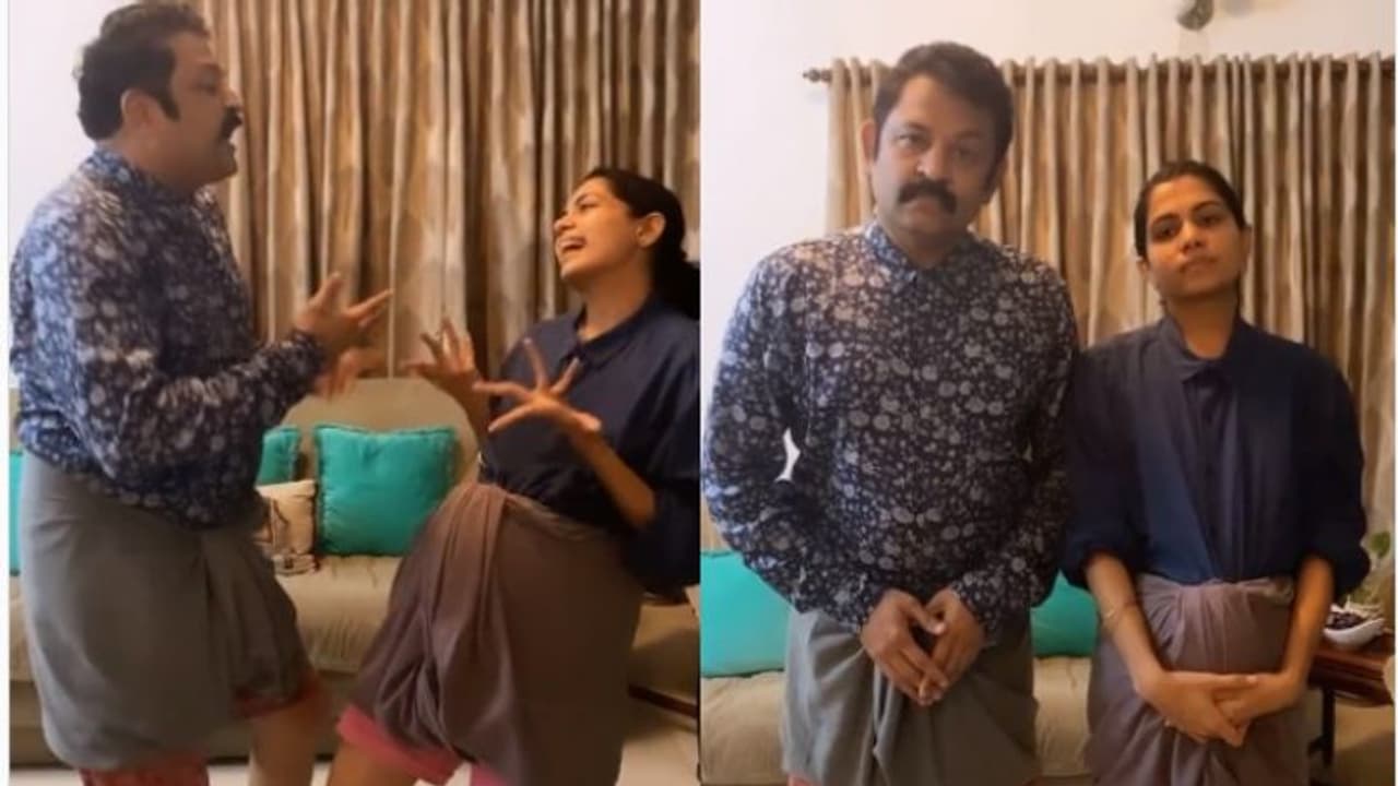 'പെർഫെക്റ്റ് ഒ. കെ' ഡാൻസുമായി കൃഷ്ണകുമാറും മകളും, വീഡിയോ