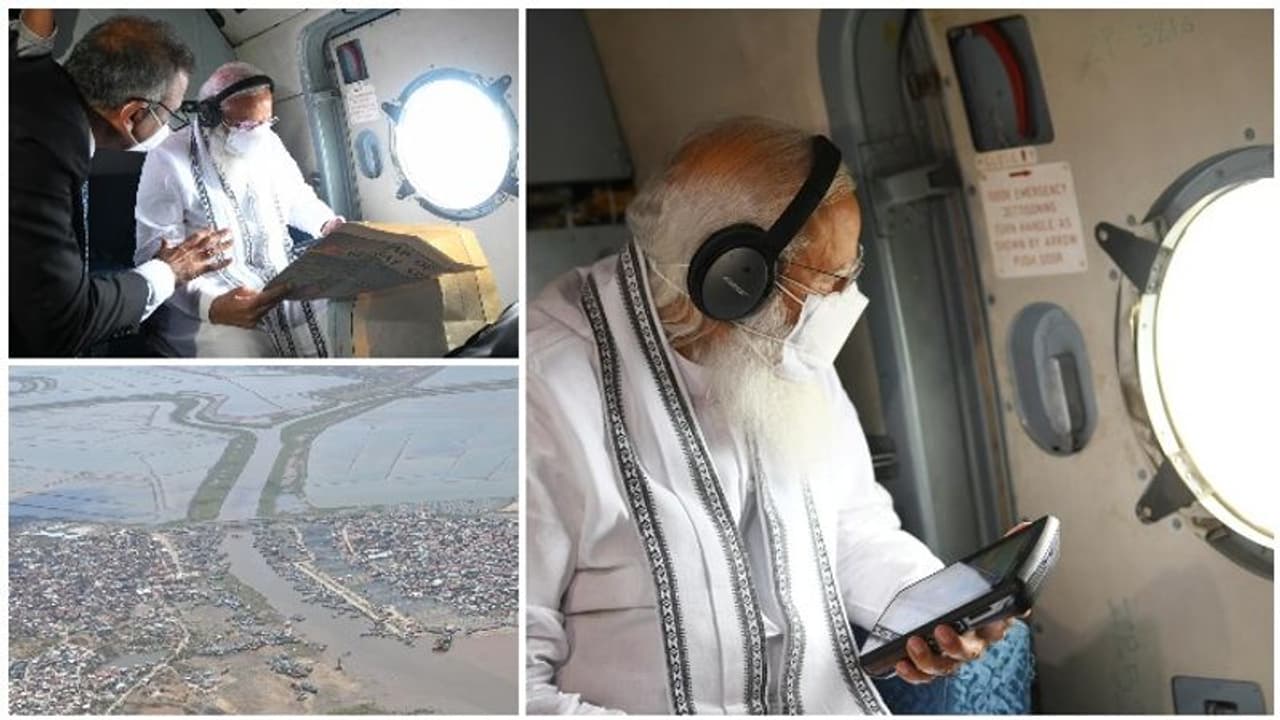 టౌటే తుఫాన్: గుజరాత్లో ఏరియల్ సర్వే నిర్వహించిన మోడీ టౌటే తుఫాన్: గుజరాత్లో ఏరియల్ సర్వే నిర్వహించిన మోడీ