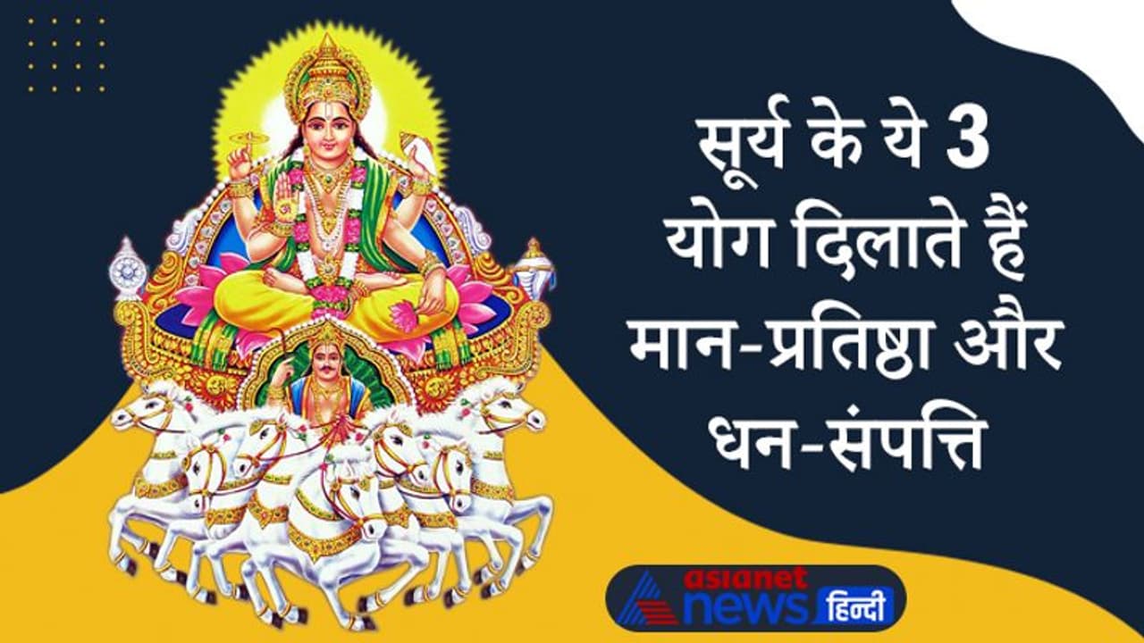 सूर्य से बनने वाले ये 3 शुभ योग व्यक्ति को दिलाते हैं मान प्रतिष्ठा और धन संपत्ति सूर्य से बनने वाले ये 3 शुभ योग व्यक्ति को दिलाते हैं मान प्रतिष्ठा और धन संपत्ति