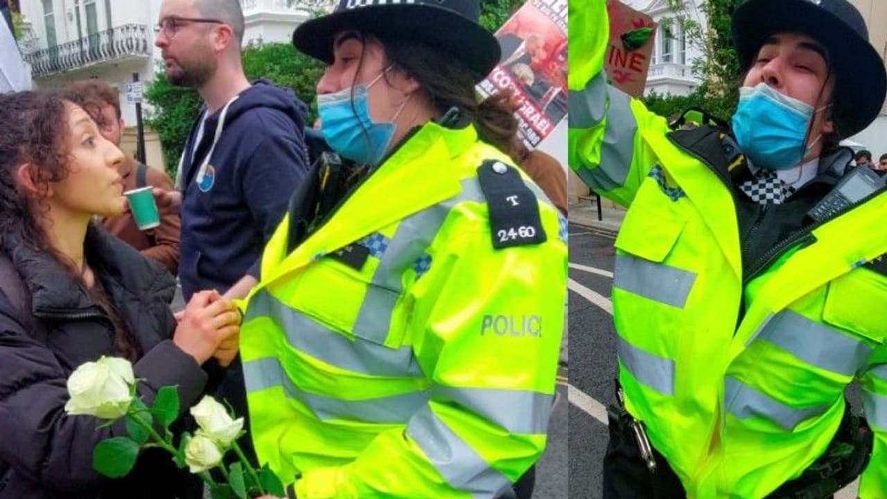 പ്രതിഷേധക്കാര്ക്കൊപ്പം ഫലസ്തീന് അനുകൂല മുദ്രാവാക്യം; ബ്രിട്ടീഷ് പൊലീസുകാരിക്ക് എതിരെ അന്വേഷണം പ്രതിഷേധക്കാര്ക്കൊപ്പം ഫലസ്തീന് അനുകൂല മുദ്രാവാക്യം; ബ്രിട്ടീഷ് പൊലീസുകാരിക്ക് എതിരെ അന്വേഷണം