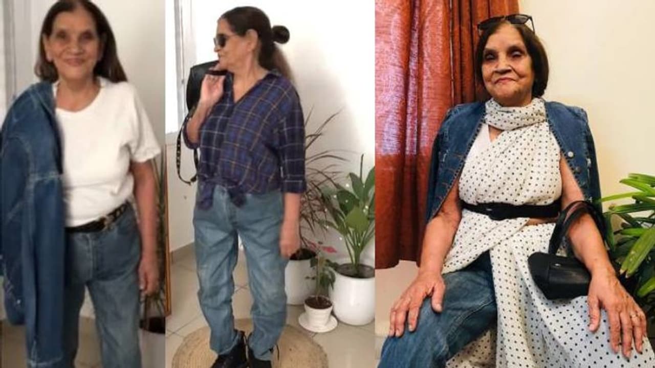 പ്രായം വെറും അക്കങ്ങൾ മാത്രം; കൊച്ചുമകളുടെ വസ്ത്രത്തില്‍ ട്രെന്‍ഡി ലുക്കിലൊരു മുത്തശ്ശി!