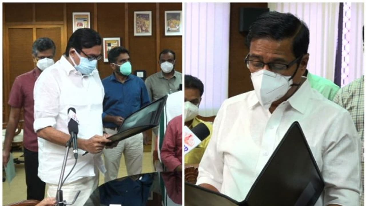 മന്ത്രി അബ്ദുറഹ്മാനും കെ ബാബുവും സത്യപ്രതിജ്ഞ ചെയ്തു മന്ത്രി അബ്ദുറഹ്മാനും കെ ബാബുവും സത്യപ്രതിജ്ഞ ചെയ്തു