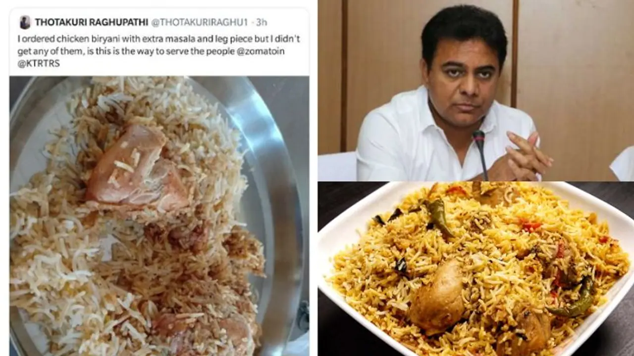 ಚಿಕನ್ ಬಿರಿಯಾನಿಯಲ್ಲಿ ಲೆಗ್‌ ಪೀಸ್ ಇಲ್ಲ; ಸಚಿವರಿಗೆ ದೂರು ನೀಡಿದ ಗ್ರಾಹಕ!