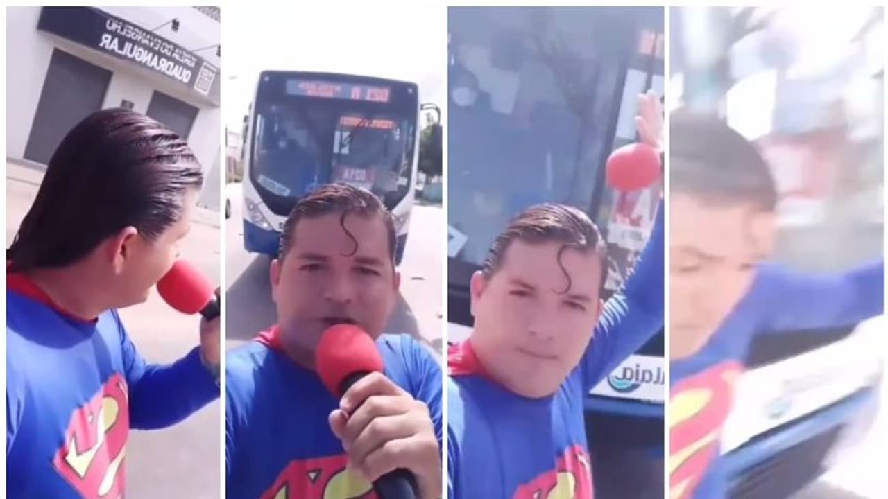 റോഡിലിറങ്ങിയ സൂപ്പര്മാനെ ഇടിച്ച് ബസ് വൈറലാകുന്ന വീഡിയോ റോഡിലിറങ്ങിയ സൂപ്പര്മാനെ ഇടിച്ച് ബസ് വൈറലാകുന്ന വീഡിയോ