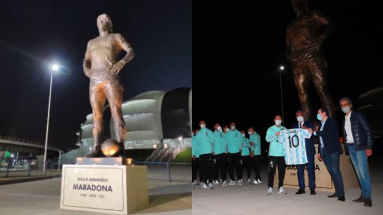 প্রয়াত মারাদোনাকে সম্মান আর্জেন্টিনা দলের, উদ্বোধন করা হল ফুটবল রাজপুত্রের বিরাট মূর্তি প্রয়াত মারাদোনাকে সম্মান আর্জেন্টিনা দলের, উদ্বোধন করা হল ফুটবল রাজপুত্রের বিরাট মূর্তি