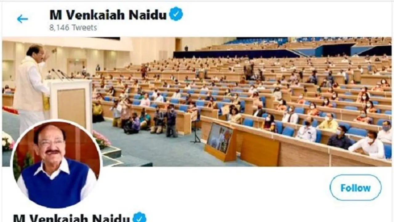 Twitter restores blue tick on Vice President Venkaiah Naidu's personal handle Twitter restores blue tick on Vice President Venkaiah Naidu's personal handle