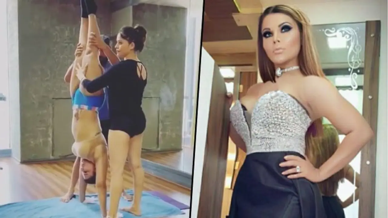 Rakhi Sawant shows off her flexible body, does Yoga with a twist; Watch video Rakhi Sawant shows off her flexible body, does Yoga with a twist; Watch video