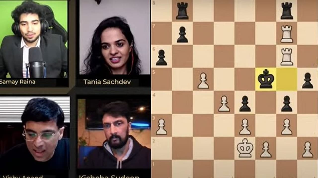 ಚೆಸ್ ಪಂದ್ಯದಲ್ಲಿ ಸೆಲೆಬ್ರೆಟಿಗಳ ಮೋಡಿ; ಸುದೀಪ್ ಆಟಕ್ಕೆ ದಿಗ್ಗಜ ವಿಶ್ವನಾಥನ್ ಆನಂದ್ ಮೆಚ್ಚುಗೆ! ಚೆಸ್ ಪಂದ್ಯದಲ್ಲಿ ಸೆಲೆಬ್ರೆಟಿಗಳ ಮೋಡಿ; ಸುದೀಪ್ ಆಟಕ್ಕೆ ದಿಗ್ಗಜ ವಿಶ್ವನಾಥನ್ ಆನಂದ್ ಮೆಚ್ಚುಗೆ!