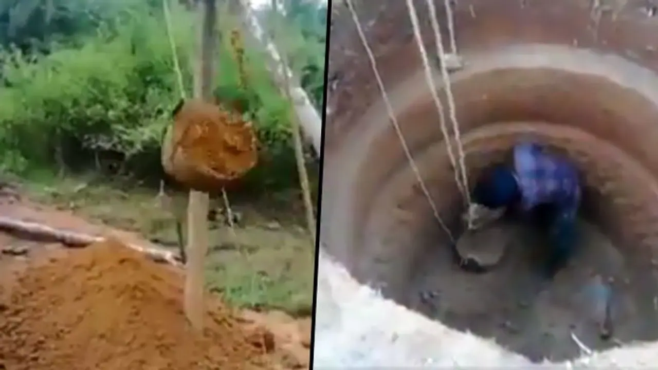 Man digs a well single handedly in Kerala; Watch Viral Video Man digs a well single handedly in Kerala; Watch Viral Video