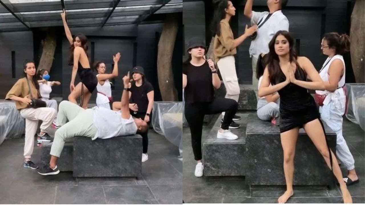 Janhvi Kapoor twerks her way with 'Aksa Gang' in backless black dress, Watch video Janhvi Kapoor twerks her way with 'Aksa Gang' in backless black dress, Watch video