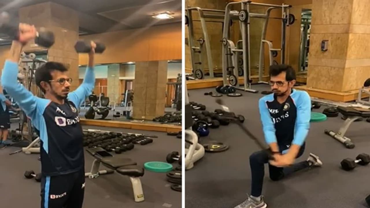 5 5 किलो के डंबल्स उठाकर पसीना बहाते नजर आए युजी चहल, इंग्लैंड के बॉलर ने मारा ताना सलमान खान बन जाओगे 5 5 किलो के डंबल्स उठाकर पसीना बहाते नजर आए युजी चहल, इंग्लैंड के बॉलर ने मारा ताना सलमान खान बन जाओगे