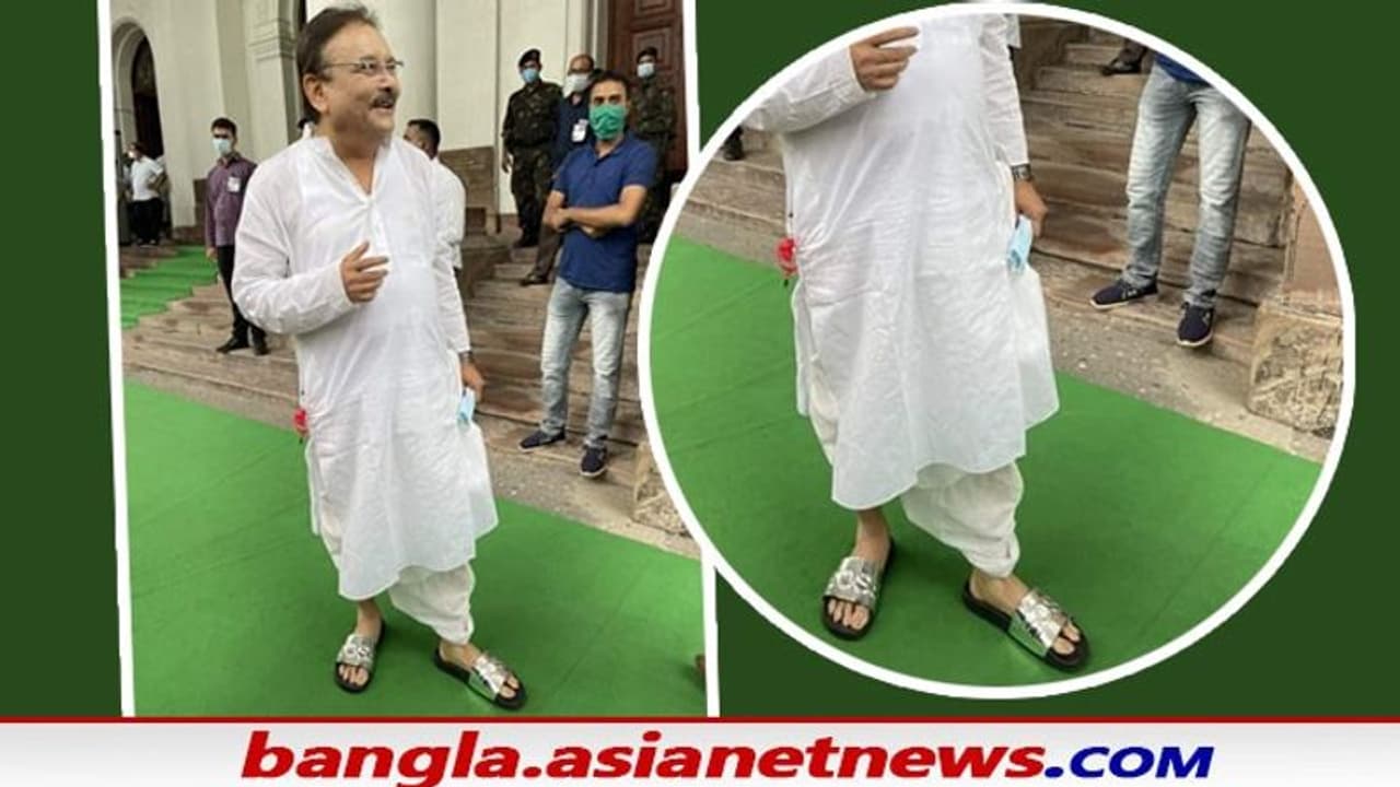 'হাওয়াই চটি' নয়, বিধানসভা অধিবেশনের প্রথম দিনে নজর কাড়ল মদনদার রুপোলি চপ্পল