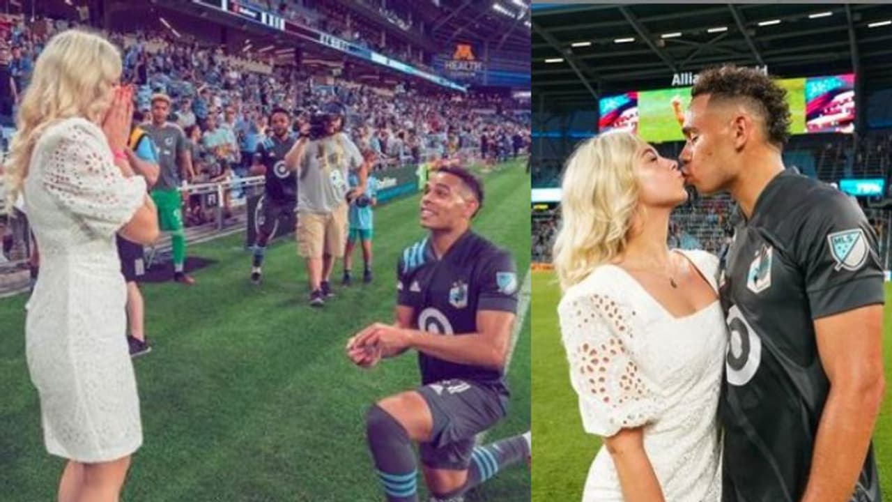 মাঠেই প্রেমিকাকে বিয়ের প্রস্তাব থেকে ঠোটে ঠোট, দেখুন আমেরিকান ফুটবলারের ভাইরাল ভিডিও