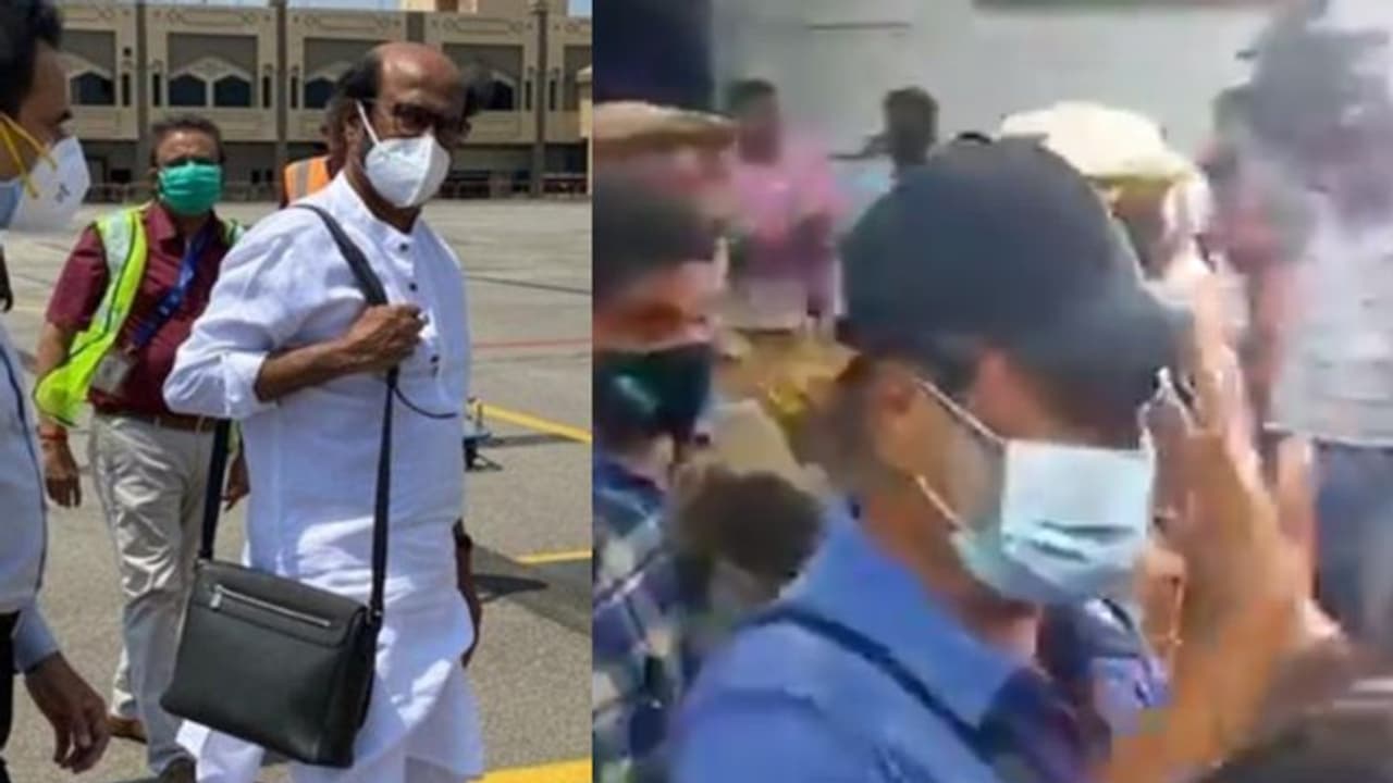 हेल्थ चेकअप कराकर अमेरिका से लौटे 70 साल के Rajinikanth, एयरपोर्ट पर थलाइवा को देख फैन्स हुए क्रेजी हेल्थ चेकअप कराकर अमेरिका से लौटे 70 साल के Rajinikanth, एयरपोर्ट पर थलाइवा को देख फैन्स हुए क्रेजी