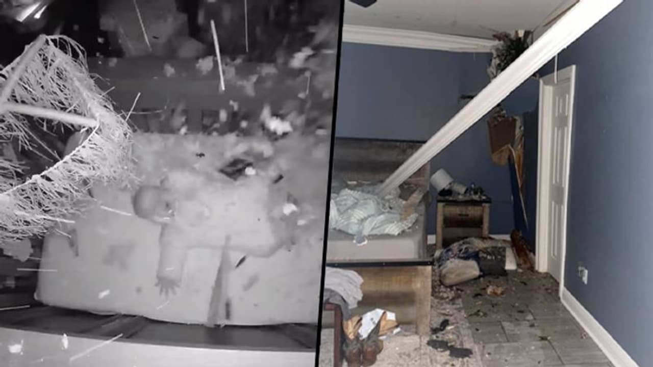 Oaktree crashes on 5 month old's crib; Find out what happened next