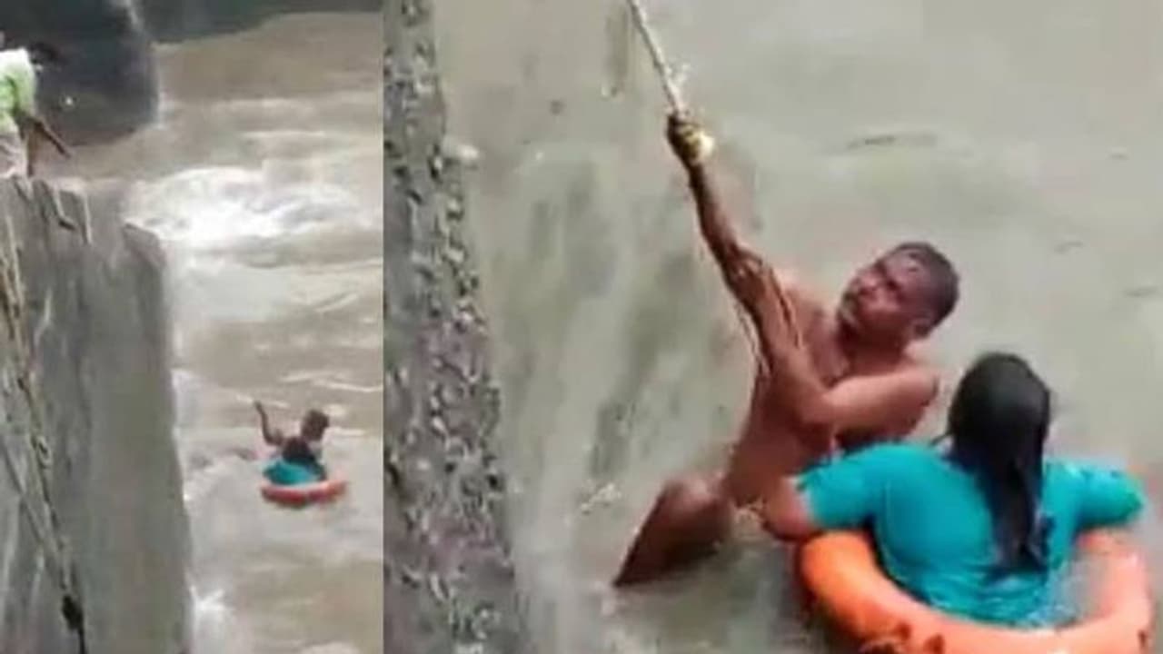 സെൽഫി എടുക്കുന്നതിനിടെ യുവതി കടലിലേയ്ക്ക്; രക്ഷകനായി ഫോട്ടോഗ്രാഫർ; വൈറലായി വീഡിയോ