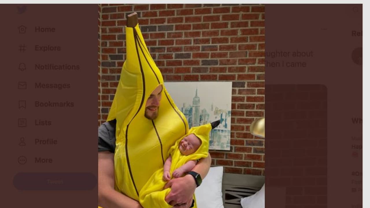 Viral: Father daughter don matching banana outfits, leaves Twitter in splits; Check out Viral: Father daughter don matching banana outfits, leaves Twitter in splits; Check out