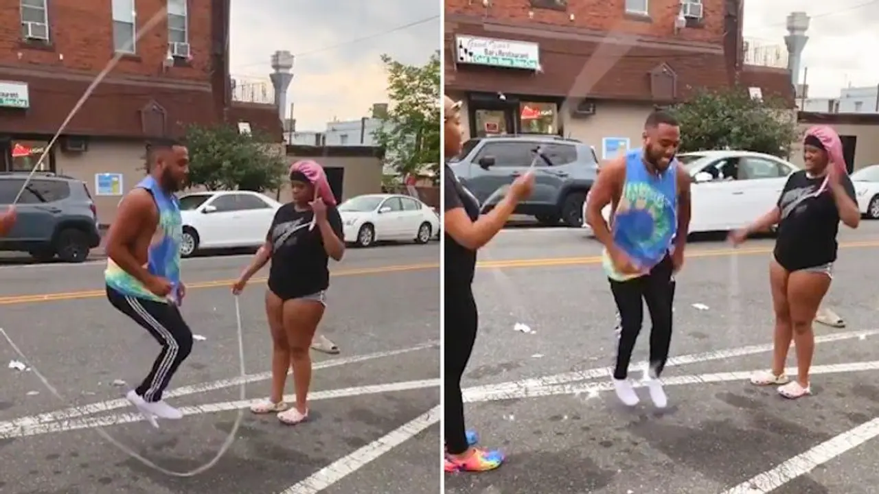 Man playing double dutch goes crazy viral; watch video