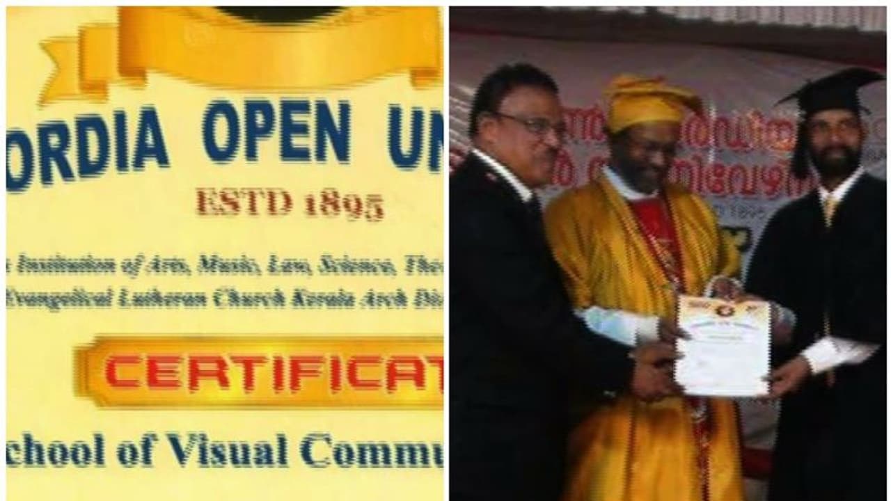 പേര് കണ്കോഡിയാ ഓപ്പണ് സർവ്വകലാശാല; ആസ്ഥാനം തിരുവനന്തപുരം മണ്ണാമൂല, ഒരു വ്യാജ പിഎച്ച്ഡിയുടെ കഥ പേര് കണ്കോഡിയാ ഓപ്പണ് സർവ്വകലാശാല; ആസ്ഥാനം തിരുവനന്തപുരം മണ്ണാമൂല, ഒരു വ്യാജ പിഎച്ച്ഡിയുടെ കഥ