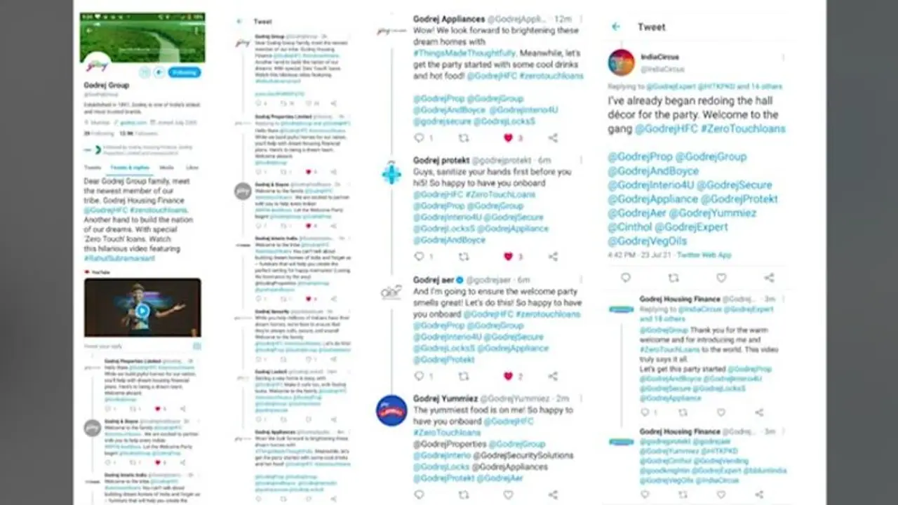 Godrej Group brands give their newest member, Godrej Housing Finance, a grand Twitter welcome