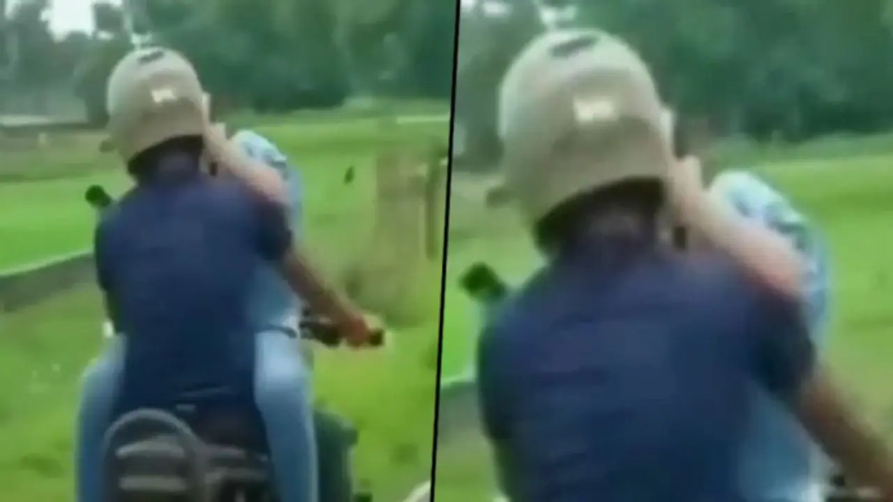 Bihar couple engage in ‘inappropriate behaviour’ on moving bike; check out what happens next