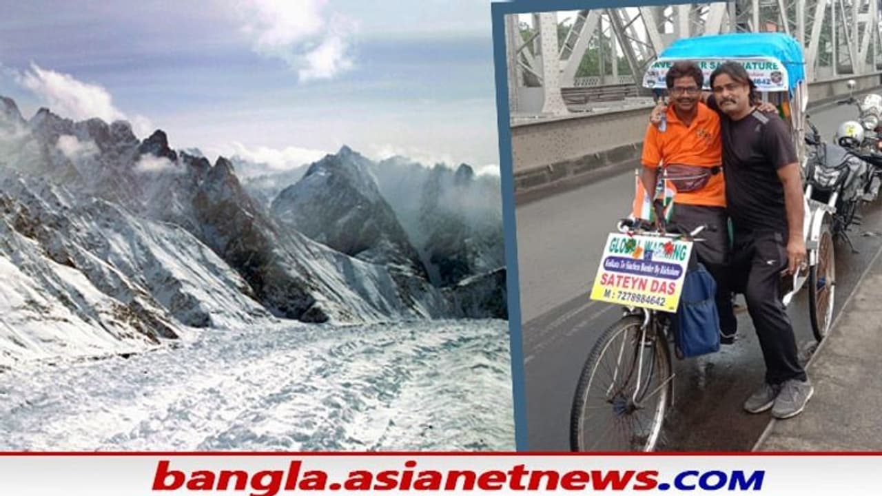 গরিবির মুখে থাপ্পড় মেরেই রিক্সা নিয়ে লাদাখ পুরী, এবার ভরা বর্ষায় সিয়াচেনের পথে কলকাতার সত্যেন
