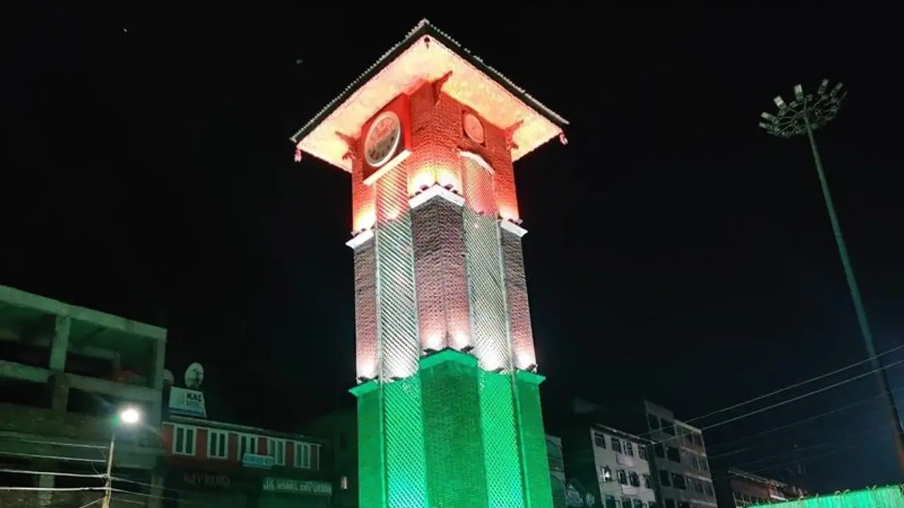 Clock Tower ('Ghanta Ghar') at Lal Chowk illuminates with Tricolour lights ahead of Independence Day Clock Tower ('Ghanta Ghar') at Lal Chowk illuminates with Tricolour lights ahead of Independence Day