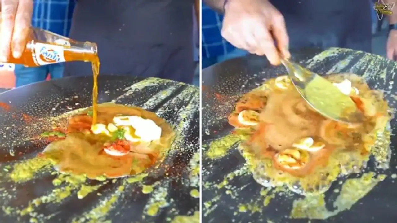 Surat street vendor prepares fried eggs adding Fanta; netizens baffled