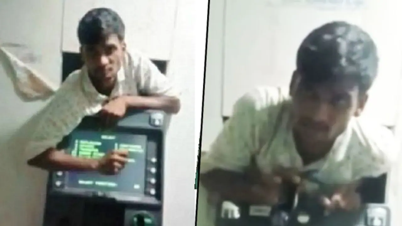 Thief gets stuck between ATM and wall during a robbery; watch video