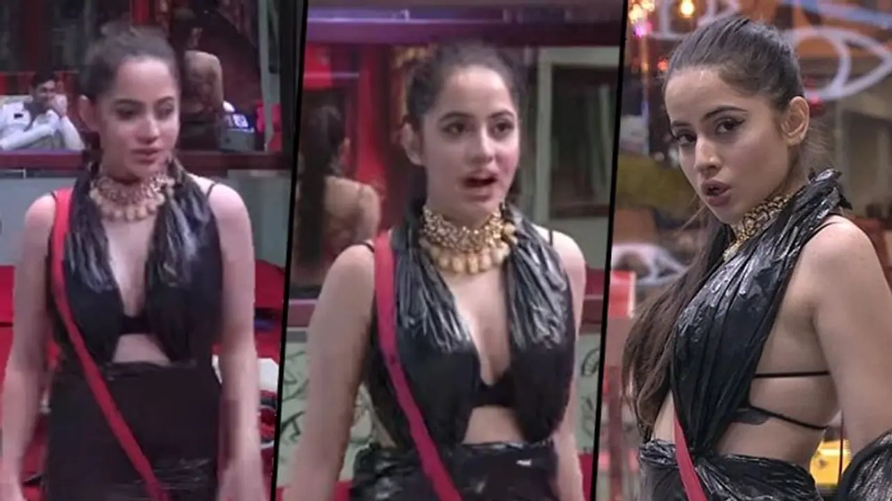 Bigg Boss OTT: Urfi Javed wears garbage bags dress; later eliminated (Watch)