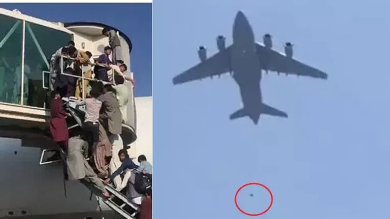 കാബൂളിൽ നിന്ന് വിമാനത്തിന്റെ ചക്രത്തിൽ തൂങ്ങിക്കിടന്ന് രക്ഷപ്പെടാൻ ശ്രമിച്ച മൂന്നുപേർക്ക് ദാരുണാന്ത്യം കാബൂളിൽ നിന്ന് വിമാനത്തിന്റെ ചക്രത്തിൽ തൂങ്ങിക്കിടന്ന് രക്ഷപ്പെടാൻ ശ്രമിച്ച മൂന്നുപേർക്ക് ദാരുണാന്ത്യം